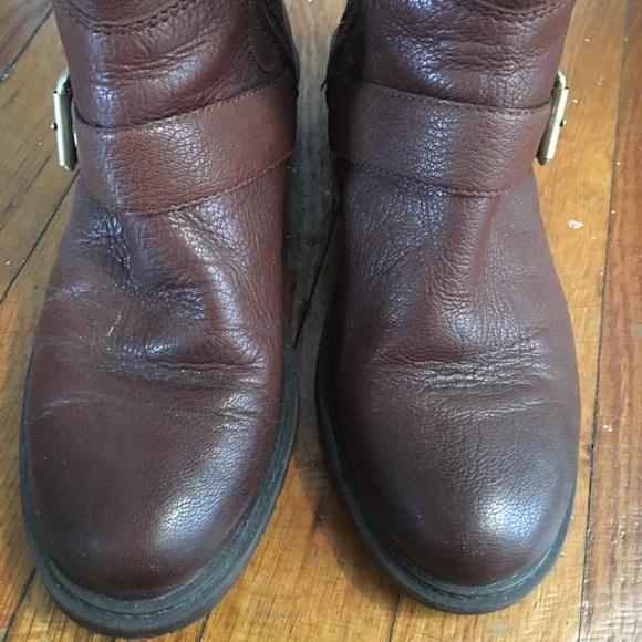 BCBG Brown leather boots with gold details - Picture 3 of 8